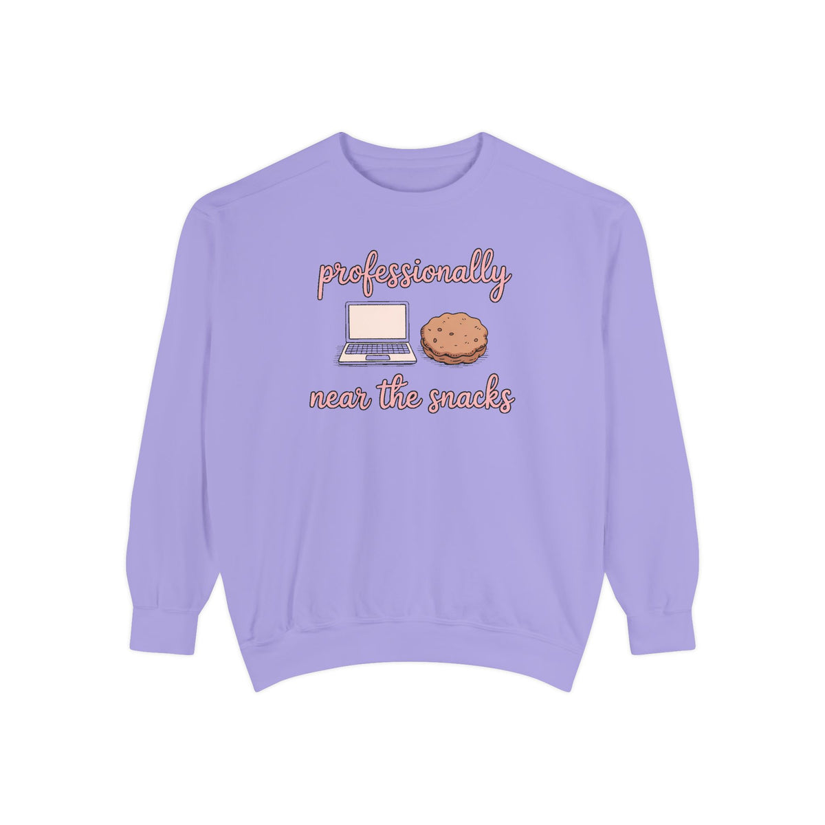 Remote Worker Sweatshirt, Professionally Near The Snacks, Funny Work From Home Gift, Sarcastic Office Crewneck, Coworker Christmas Gift, WF…