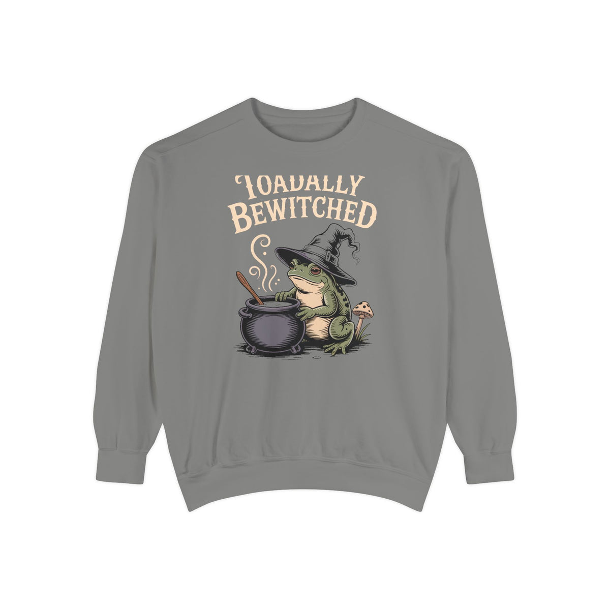 Toadally Bewitched Sweatshirt, Funny Witch Toad Halloween Crewneck, Vintage Storybook Frog Witch Gift, Spooky Season Sweatshirt