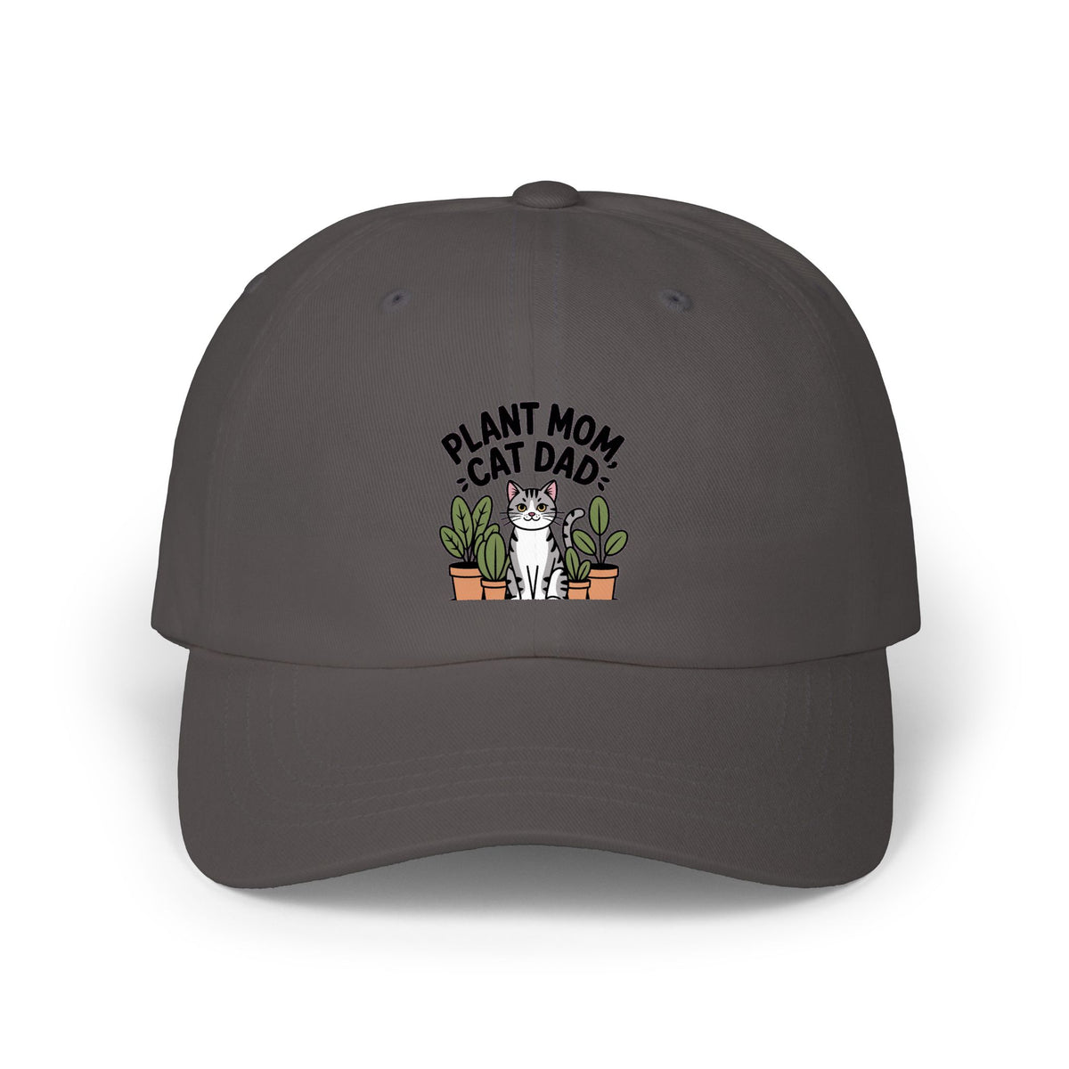 Plant Mom Cat Dad Hat, Funny Cat Dad Embroidered Cap, Plant Lover Gift, Cute Cat and Plants Hat, Crazy Cat Lady Gift for Her