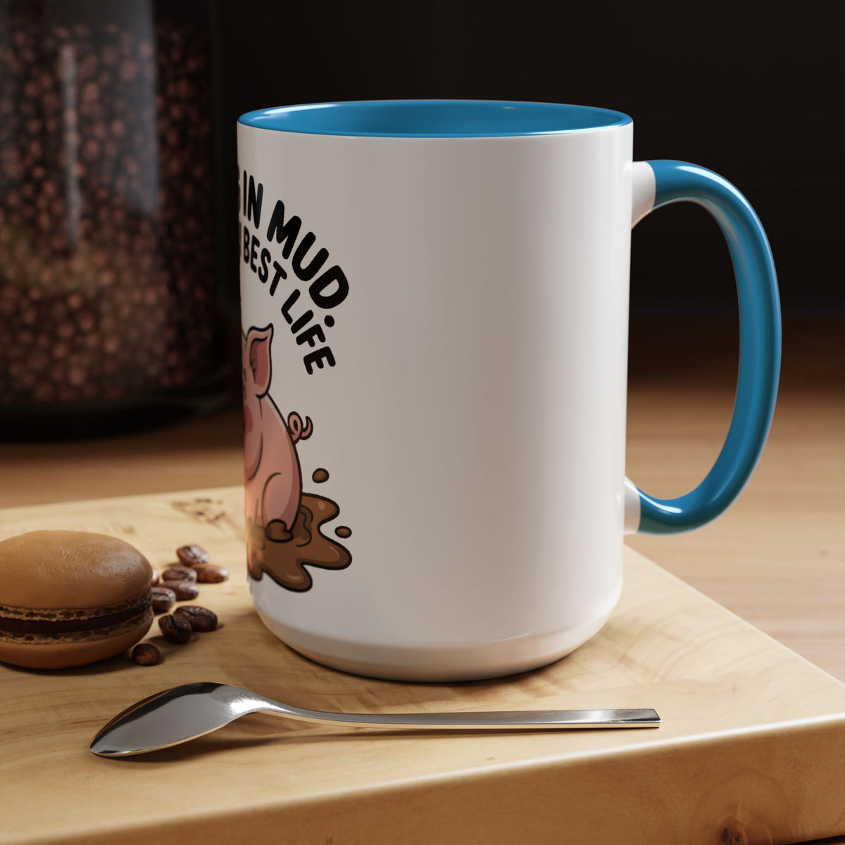 Living My Best Life Pig Mug, Funny Pig Coffee Mug, Rolling In Mud Cute Pig Gift, Farm Animal Lover Mug, Cute Pig Lover Present