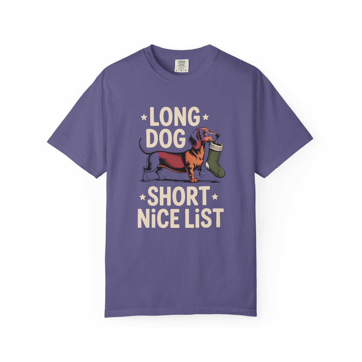 Dachshund Lover Christmas Shirt, Long Dog Short Nice List Tee, Funny Dachshund Christmas Gift, Wiener Dog Holiday Shirt, Dog Mom Christmas…