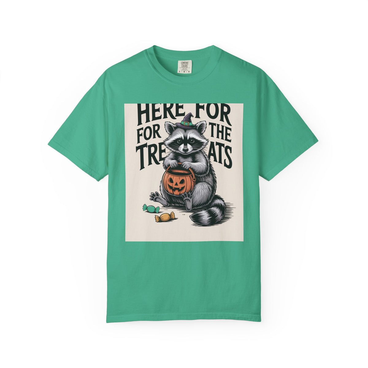 Here For The Treats Raccoon Shirt, Funny Halloween T-Shirt, Vintage Trick Or Treat Tee, Spooky Season Raccoon Gift