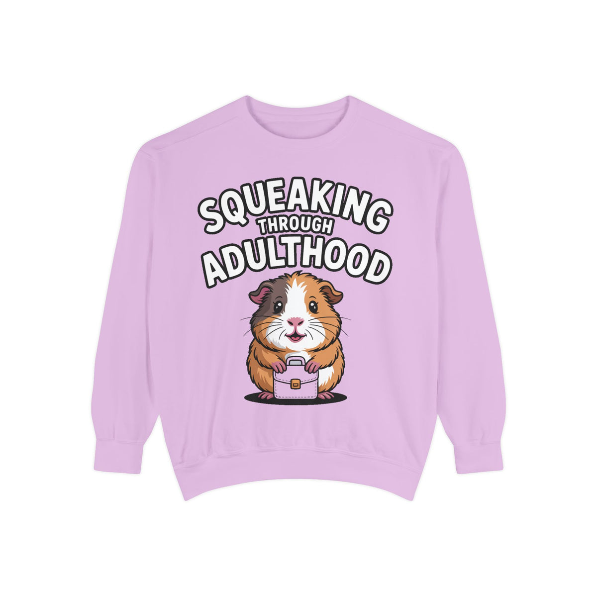 Guinea Pig Squeaking Through Adulthood Sweatshirt, Funny Guinea Pig Crewneck, Cute Adulting Sweatshirt, Guinea Pig Lover Gift