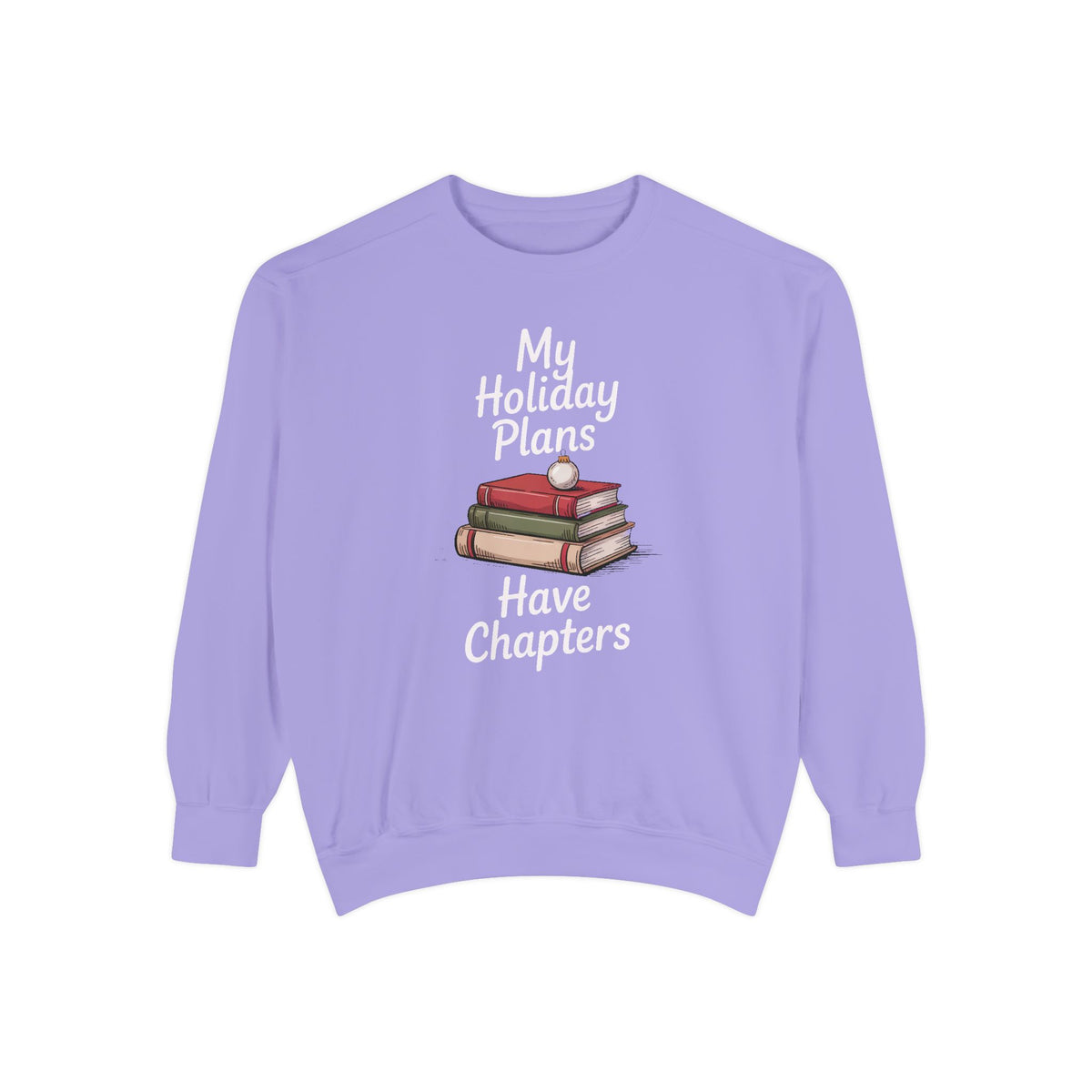 Bookish Christmas Sweatshirt, My Holiday Plans Have Chapters, Funny Book Lover Gift, Reader Christmas Crewneck, Bookworm Holiday Shirt, Boo…