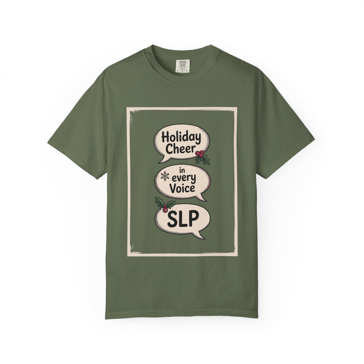 SLP Christmas Shirt, Holiday Cheer In Every Voice, Speech Language Pathologist Christmas Crew Tee, SLP Gift, Christmas Profession Shirt
