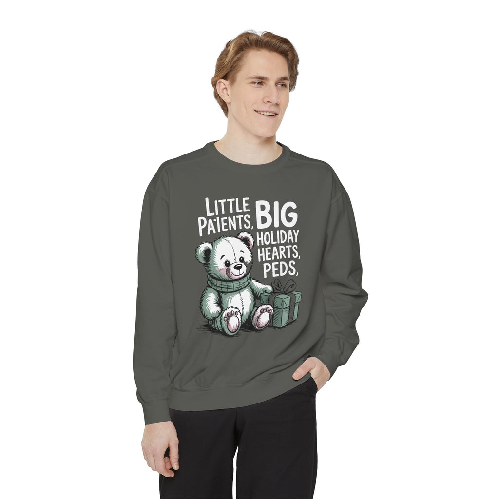 Peds Nurse Sweatshirt, Little Patients Big Holiday Hearts, Pediatric Nurse Christmas Crewneck, Christmas Gift For Peds Nurse, Nurse Crew Ho…