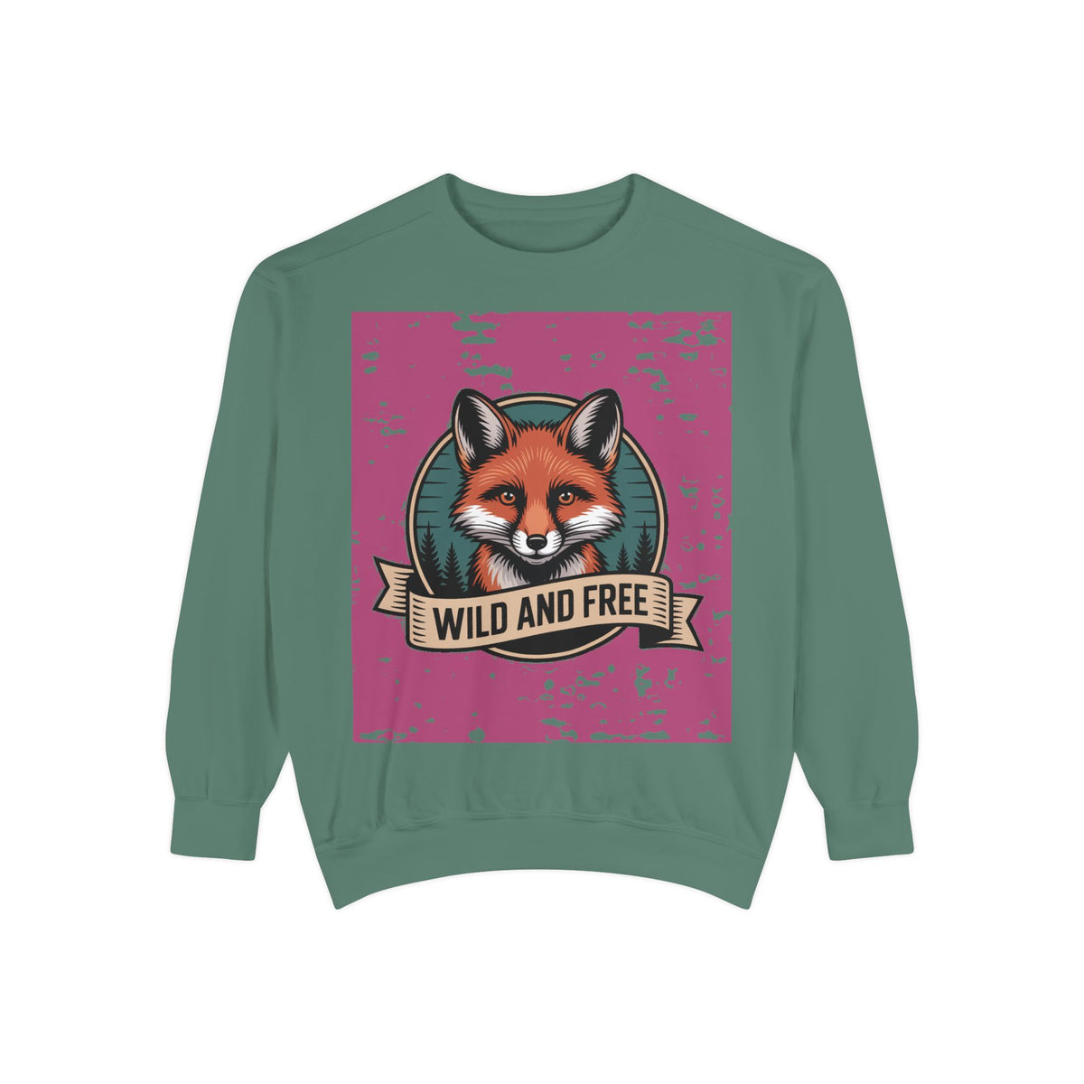 Retro Fox Badge Sweatshirt, Vintage Wildlife Crewneck, Wild and Free Outdoor Sweatshirt, Fox Lover Gift