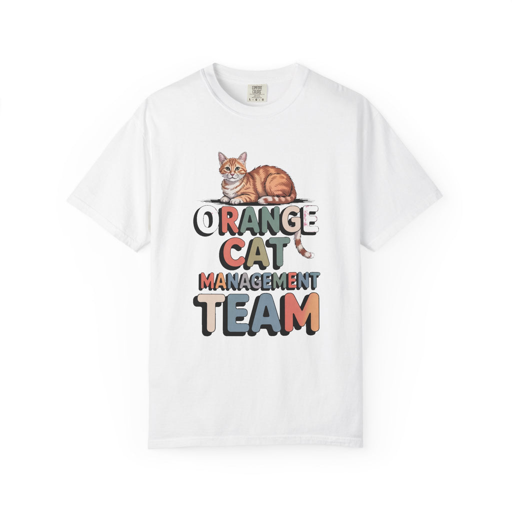 Orange Cat Mom Shirt, Orange Cat Management Team Tee, Funny Family Roles Gift, Cat Lover T-Shirt, Retro Orange Tabby Shirt, Gift For Cat Mom