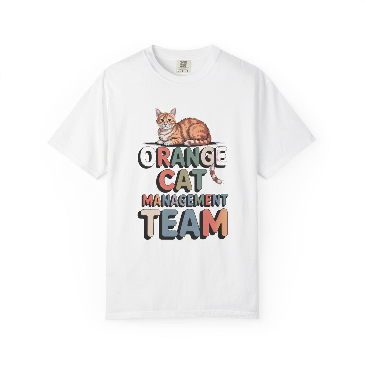 Orange Cat Mom Shirt, Orange Cat Management Team Tee, Funny Family Roles Gift, Cat Lover T-Shirt, Retro Orange Tabby Shirt, Gift For Cat Mom