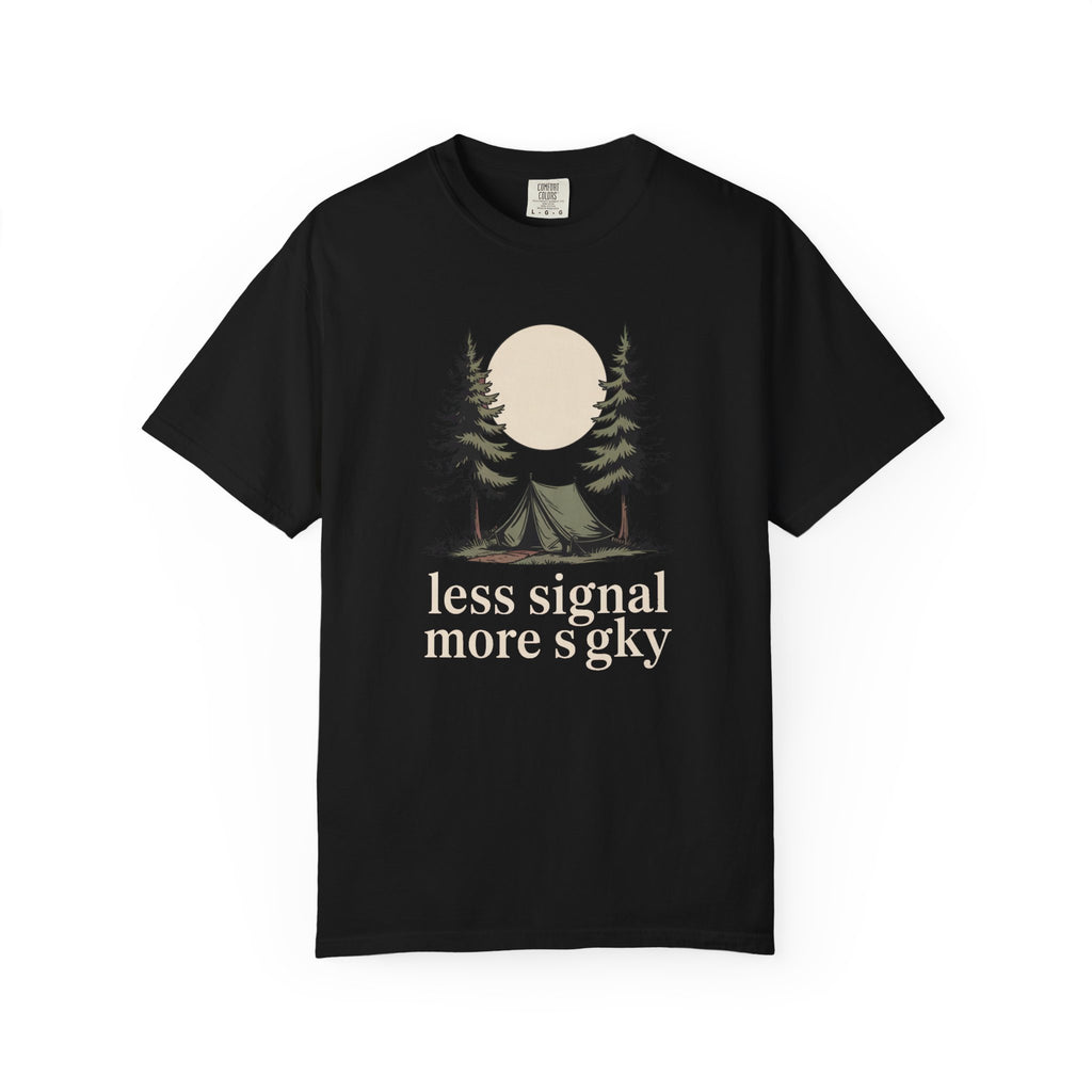Camper Shirt, Less Signal More Sky Tee, Camping Gift, Hiking Hobby Shirt, Nature Lover Gift, Outdoor Adventure T-Shirt, Camper Gift For Him…