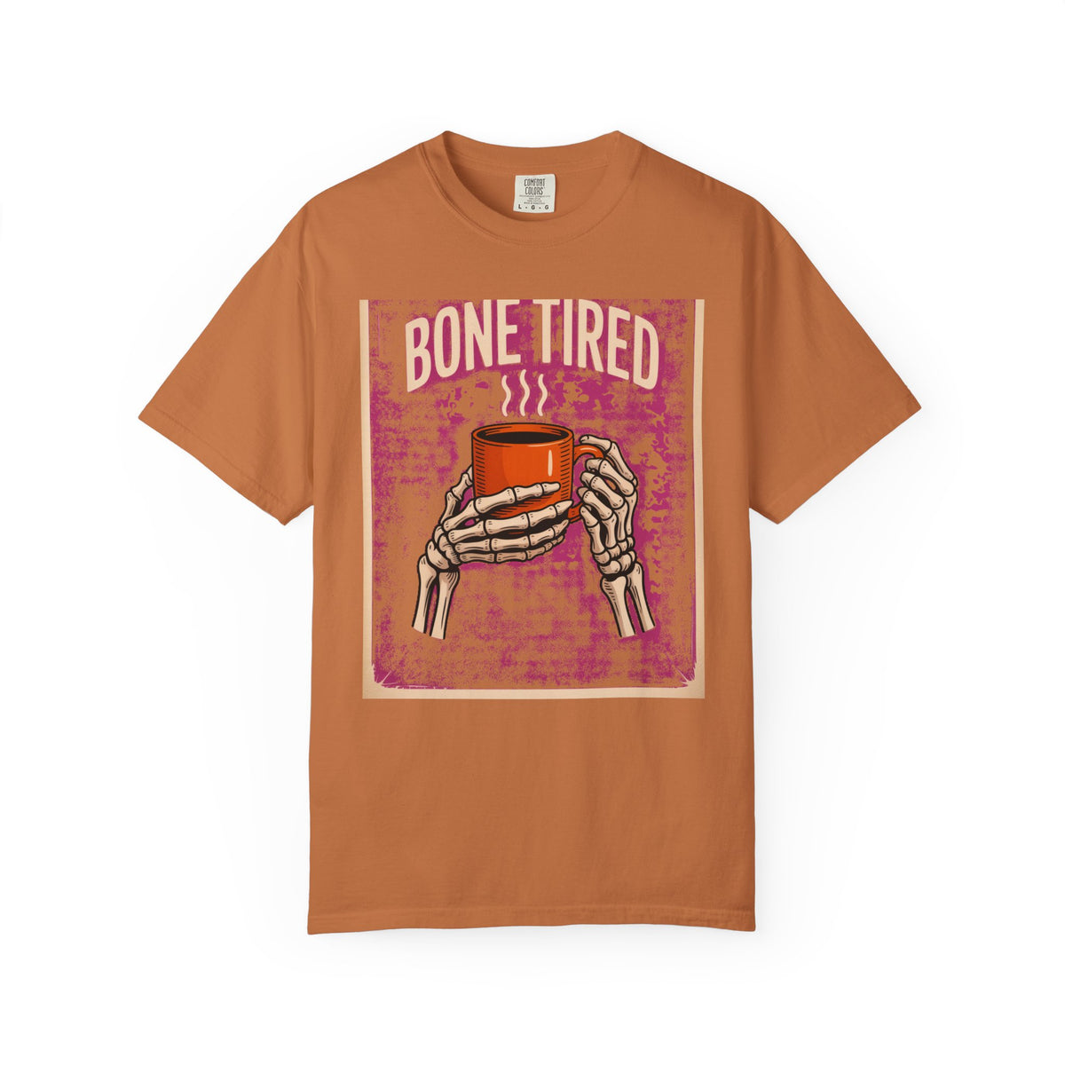 Bone Tired Coffee Shirt, Skeleton Hands Coffee Mug Tee, Halloween Shirt, Vintage Spooky Season T-Shirt, Funny Coffee Lover Gift
