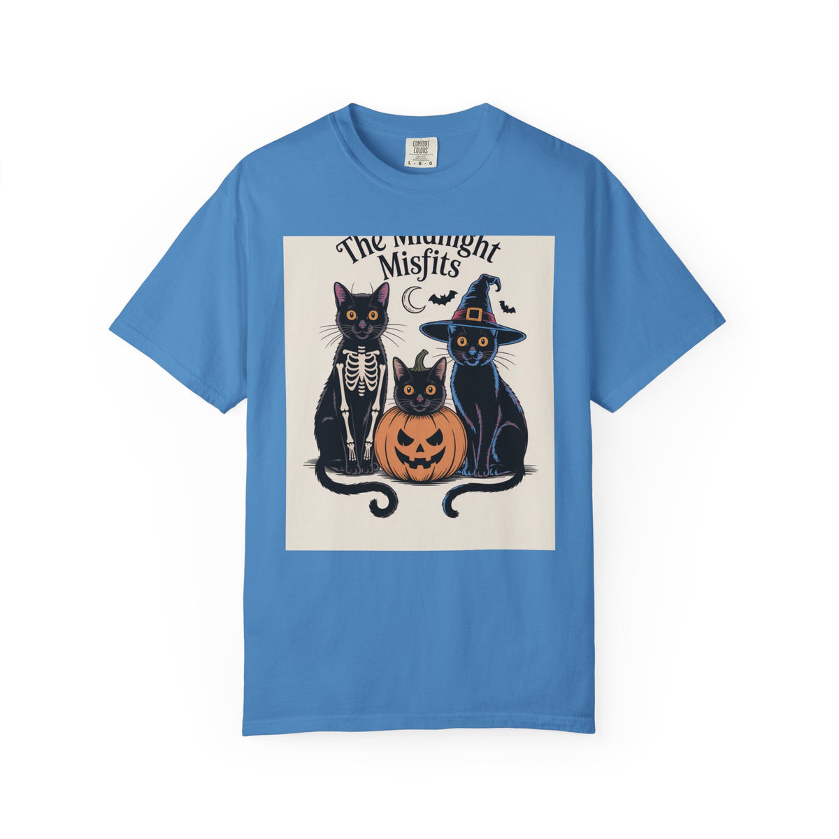 The Midnight Misfits Cats Halloween Shirt, Funny Black Cat Costume Tee, Spooky Season Portrait T-Shirt, Cat Lover Gift