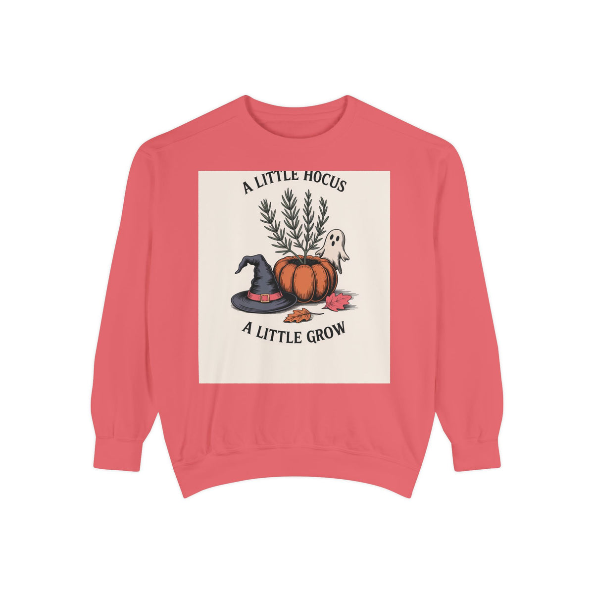 A Little Hocus A Little Grow Sweatshirt, Halloween Pumpkin Planter Crewneck, Witchy Botanical Sweatshirt, Cozy Fall Halloween Shirt