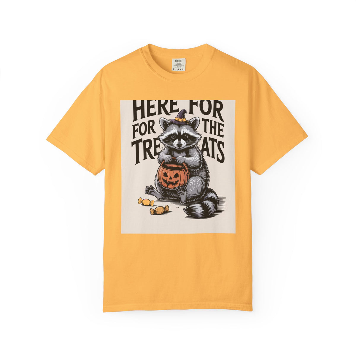 Here For The Treats Raccoon Shirt, Funny Halloween T-Shirt, Vintage Trick Or Treat Tee, Spooky Season Raccoon Gift