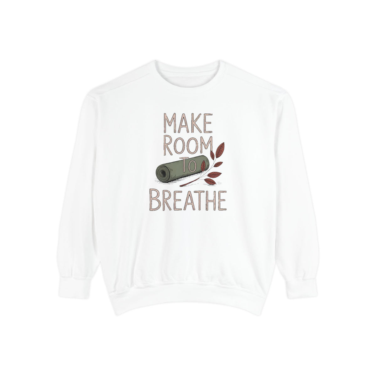 Yoga Lover Sweatshirt, Make Room To Breathe Crewneck, Yoga Hobby Gift, Embroidered Yoga Sweatshirt, Mindfulness Gift For Her, Yogi Pullover