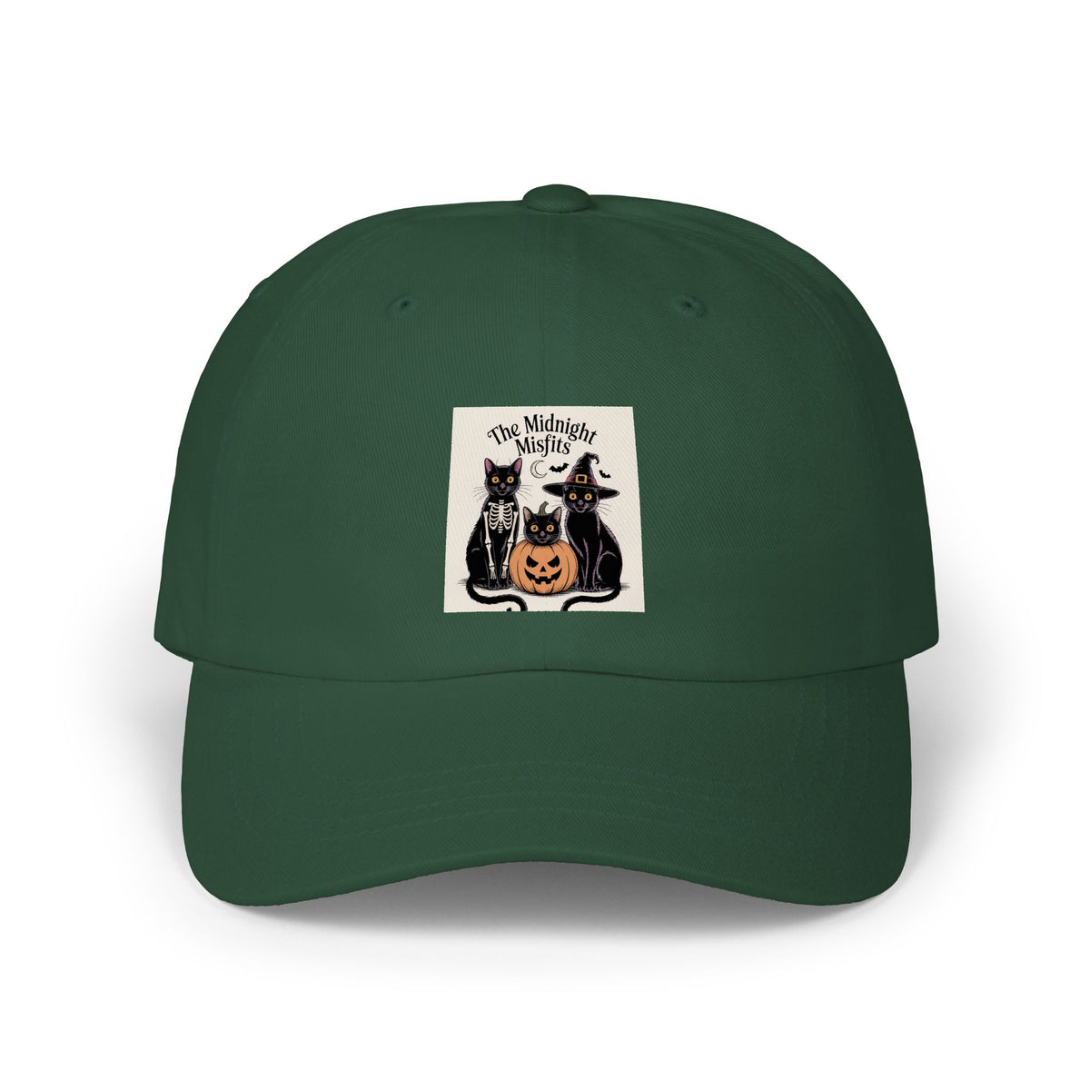 Halloween Black Cats Dad Hat, Funny Cat Costume Embroidered Cap, Spooky Season Dad Cap, Midnight Misfits Cat Lover Gift