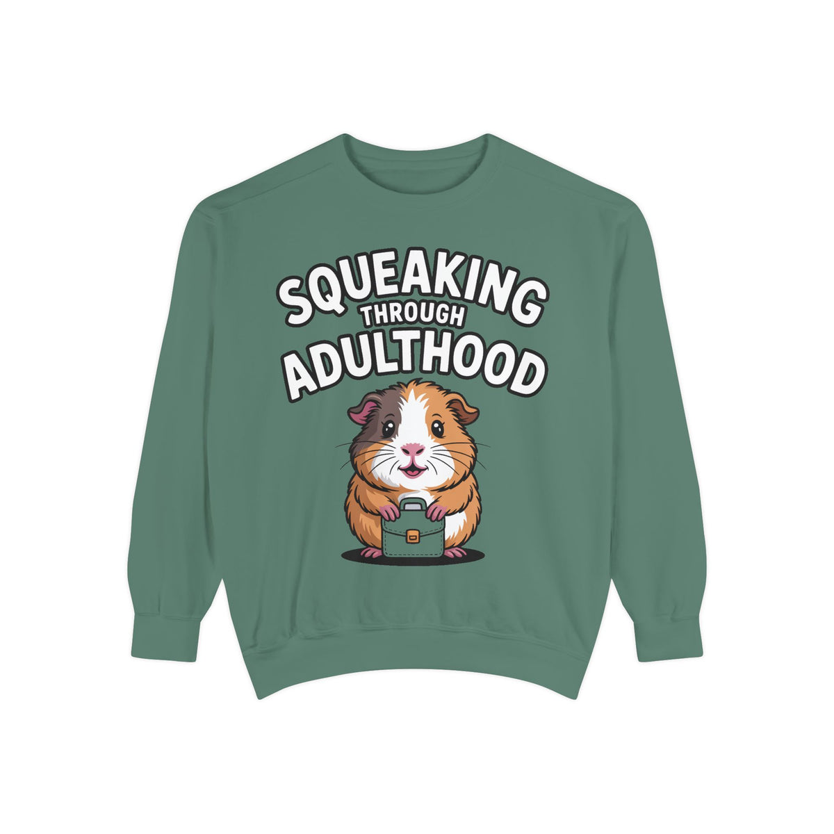 Guinea Pig Squeaking Through Adulthood Sweatshirt, Funny Guinea Pig Crewneck, Cute Adulting Sweatshirt, Guinea Pig Lover Gift