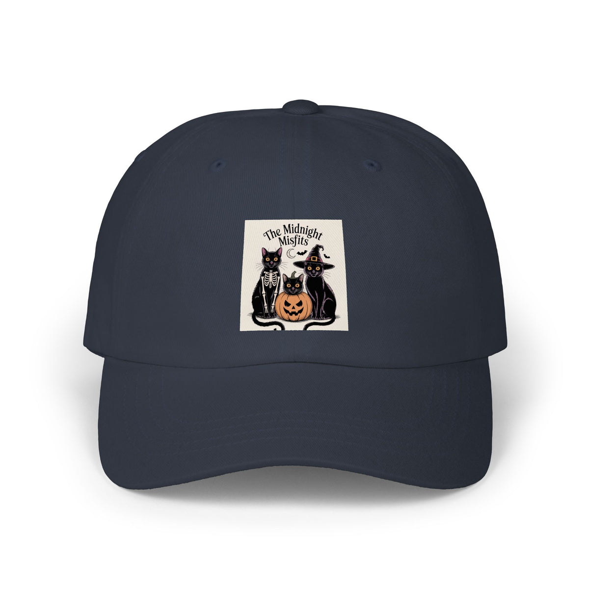 Halloween Black Cats Dad Hat, Funny Cat Costume Embroidered Cap, Spooky Season Dad Cap, Midnight Misfits Cat Lover Gift