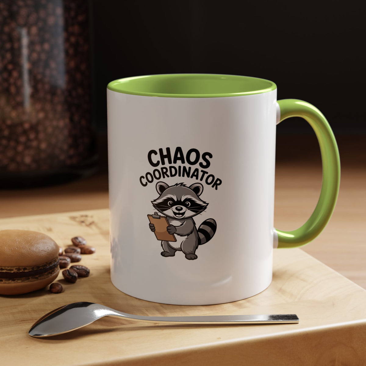Chaos Coordinator Raccoon Mug, Funny Trash Panda Coffee Cup, Cute Cartoon Raccoon Gift, Sarcastic Office Mug for Coworker