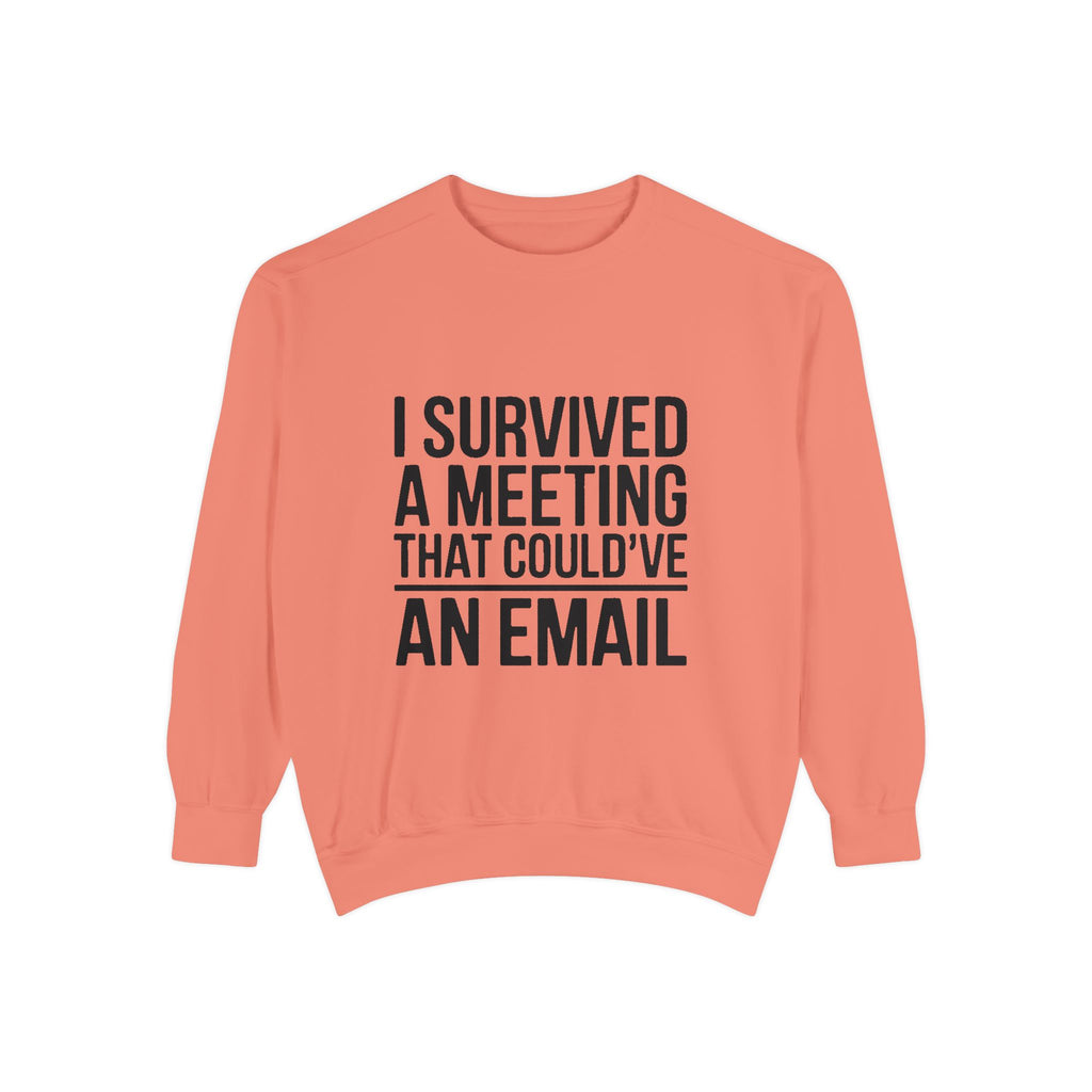 I Survived A Meeting That Could've Been An Email Sweatshirt, Funny Office Crewneck, Sarcastic Coworker Gift, Corporate Humor Sweater