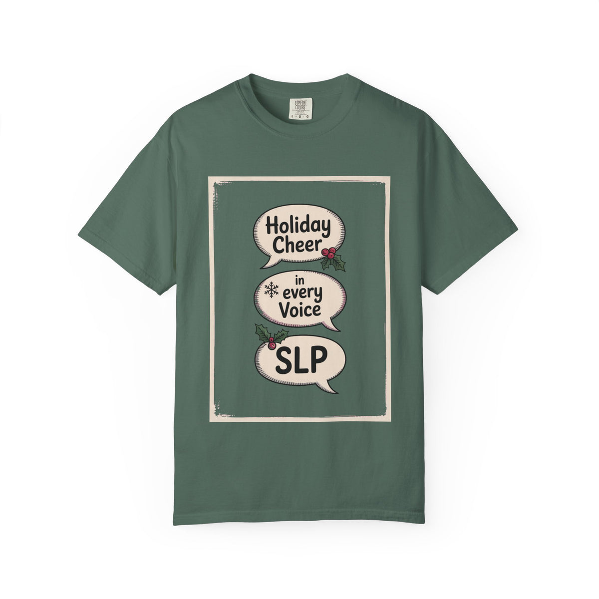 SLP Christmas Shirt, Holiday Cheer In Every Voice, Speech Language Pathologist Christmas Crew Tee, SLP Gift, Christmas Profession Shirt