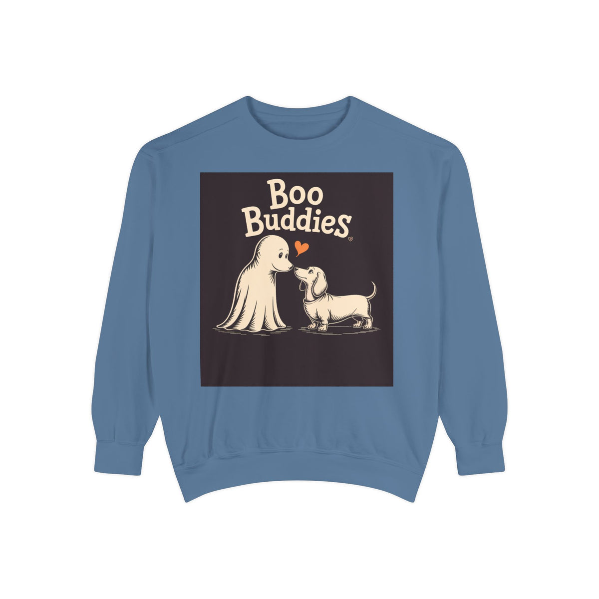 Boo Buddies Dog And Ghost Sweatshirt, Cute Dachshund Halloween Crewneck, Funny Ghost Dog Lover Halloween Gift