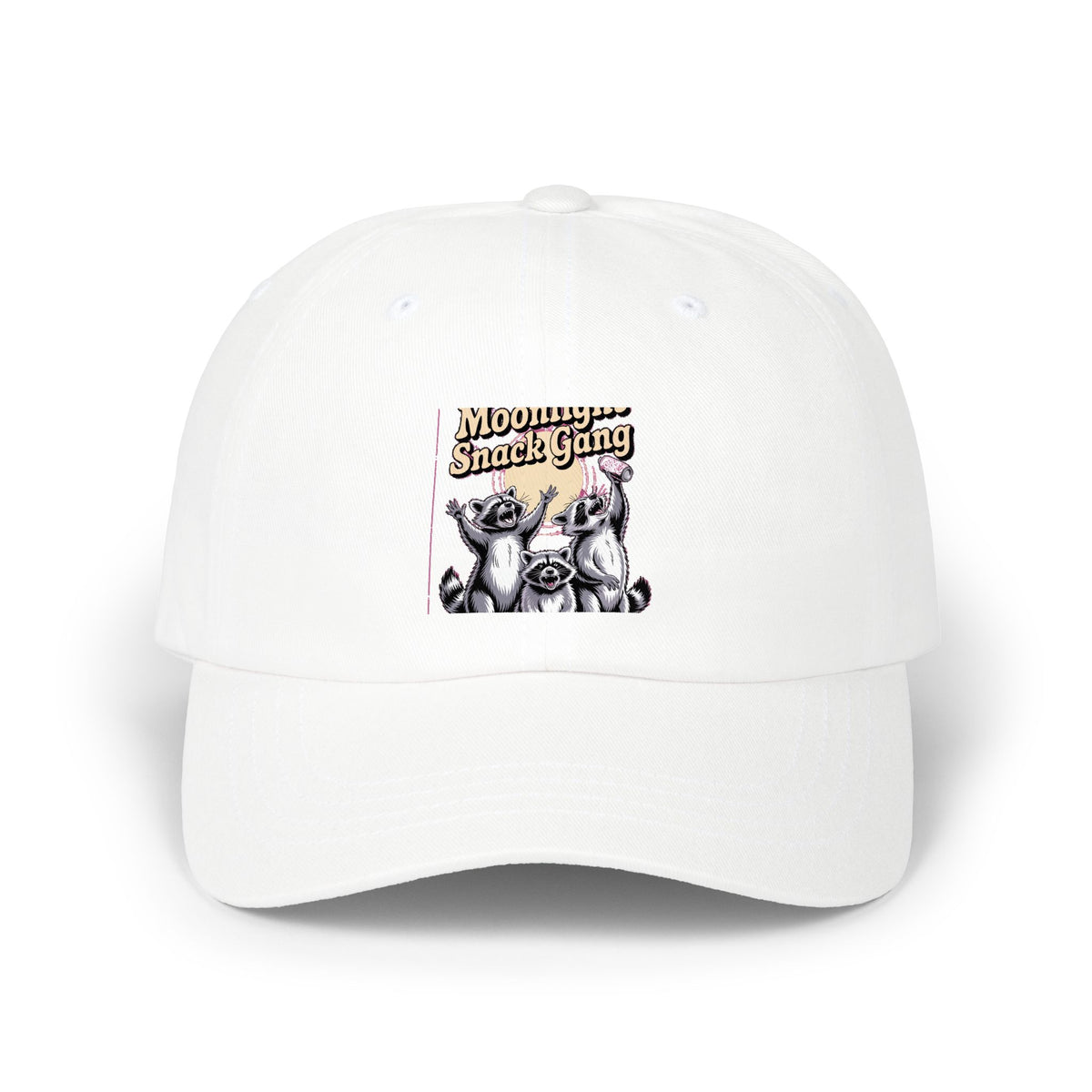 Retro Raccoon Dad Cap, Moonlight Snack Gang Embroidered Hat, Funny Vintage 90s Raccoon Trucker Cap, Unisex Animal Lover Gift