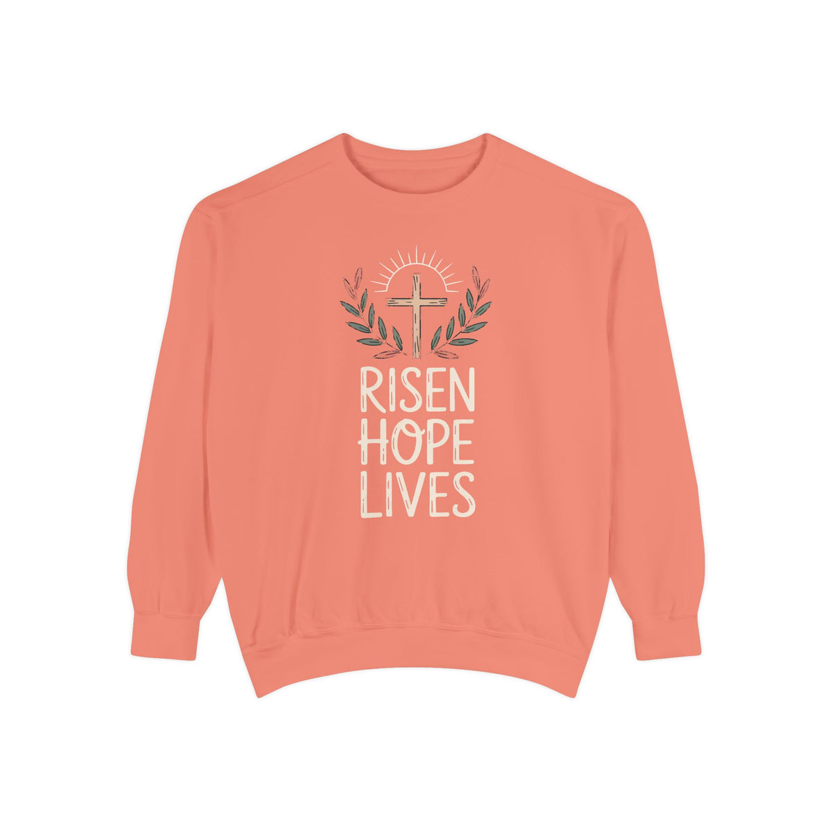 Christian Easter Sweatshirt, Risen Hope Lives Crewneck, He Is Risen Gift, Religious Easter Crewneck, Faith Based Easter Gift, Cross Sweatsh…