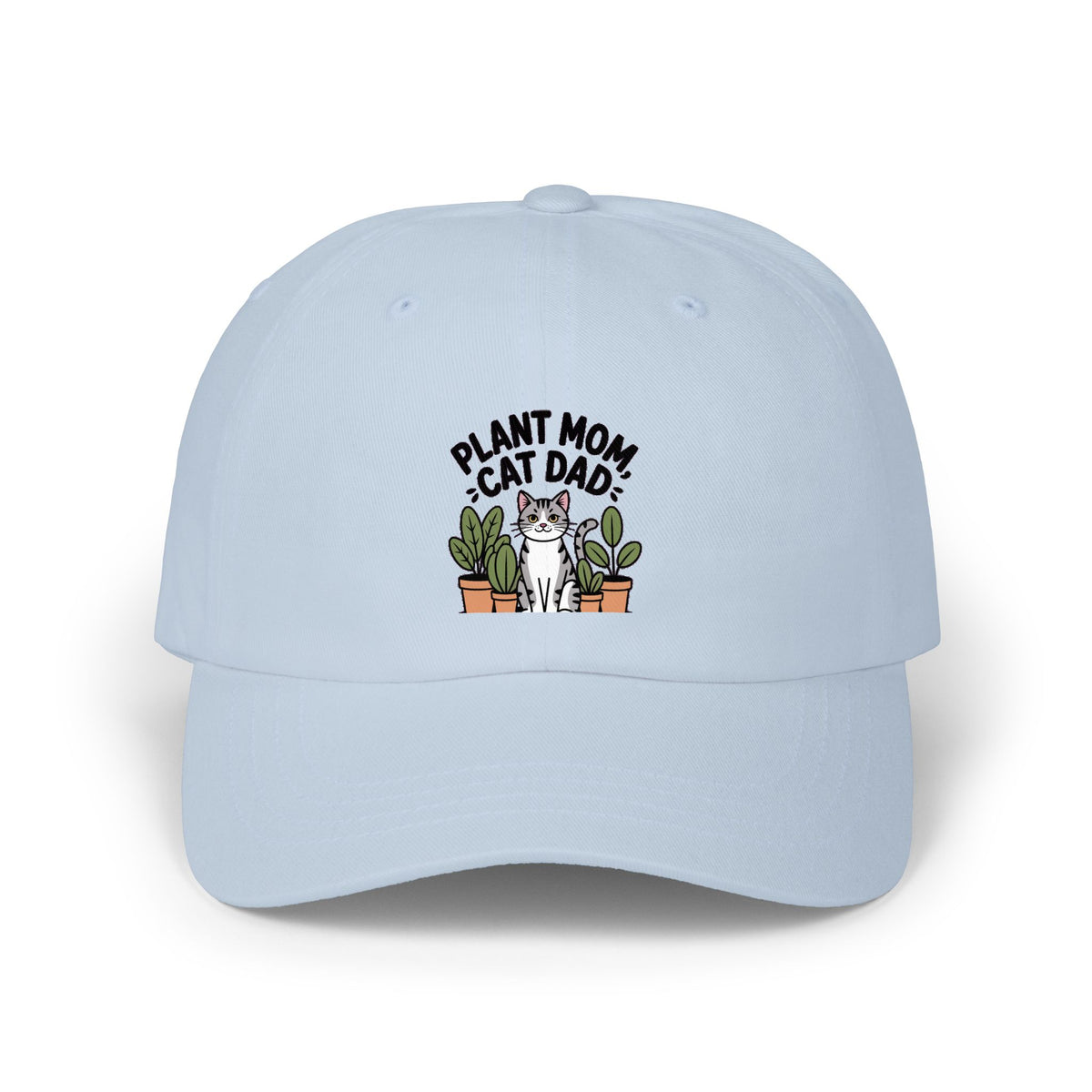 Plant Mom Cat Dad Hat, Funny Cat Dad Embroidered Cap, Plant Lover Gift, Cute Cat and Plants Hat, Crazy Cat Lady Gift for Her