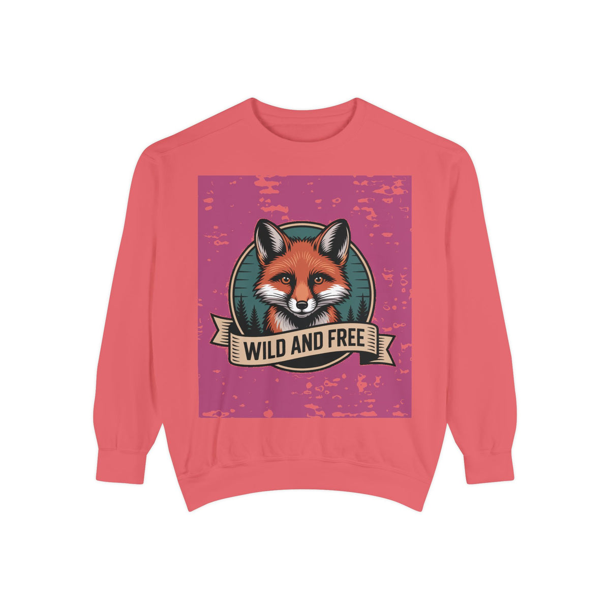 Retro Fox Badge Sweatshirt, Vintage Wildlife Crewneck, Wild and Free Outdoor Sweatshirt, Fox Lover Gift