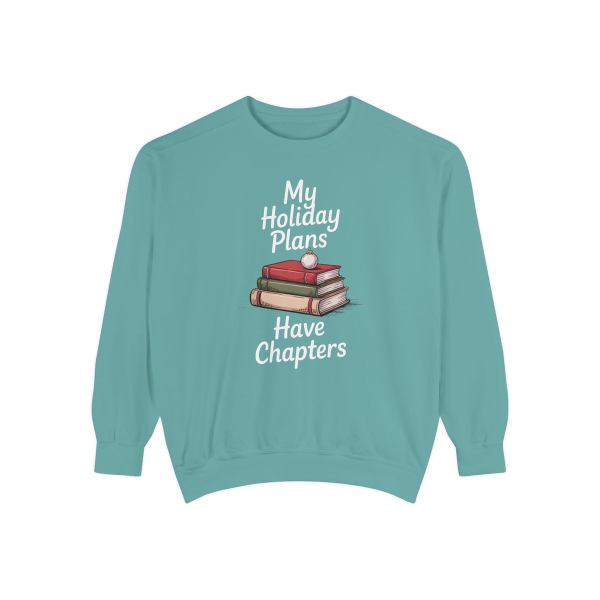 Bookish Christmas Sweatshirt, My Holiday Plans Have Chapters, Funny Book Lover Gift, Reader Christmas Crewneck, Bookworm Holiday Shirt, Boo…