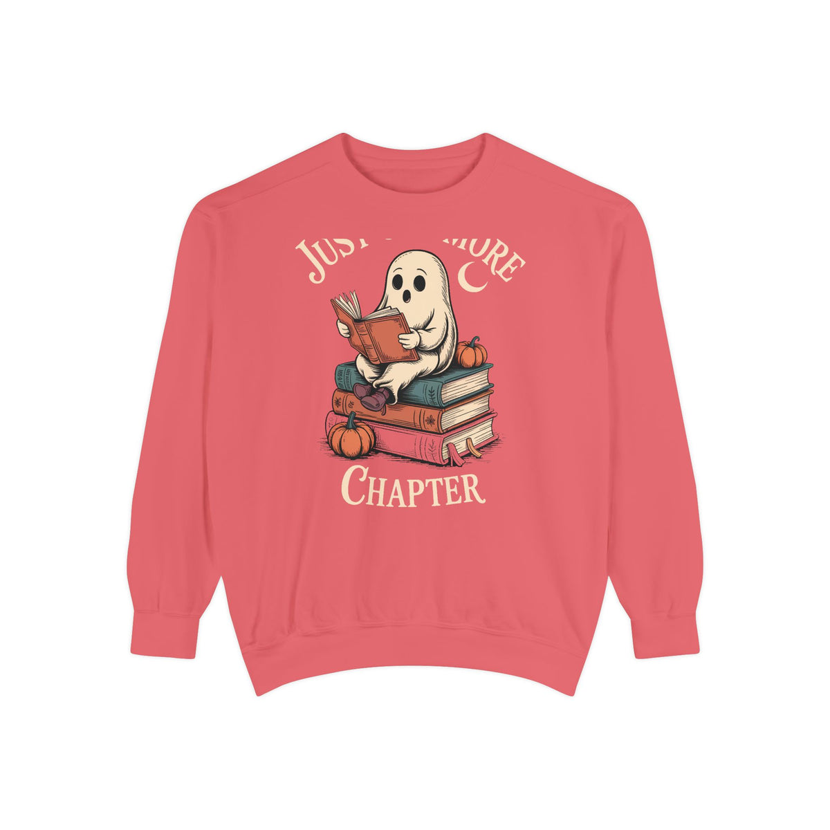 Just One More Chapter Ghost Sweatshirt, Halloween Reading Crewneck, Cozy Bookish Ghost Sweatshirt, Spooky Season Book Lover Gift