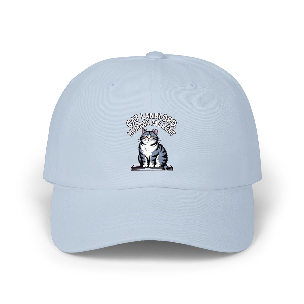 Cat Landlord Dad Cap, Funny Cat Hat, Humans Pay Rent Embroidered Cap, Cute Cat Lover Gift, Smug Cat Baseball Hat, Crazy Cat Person
