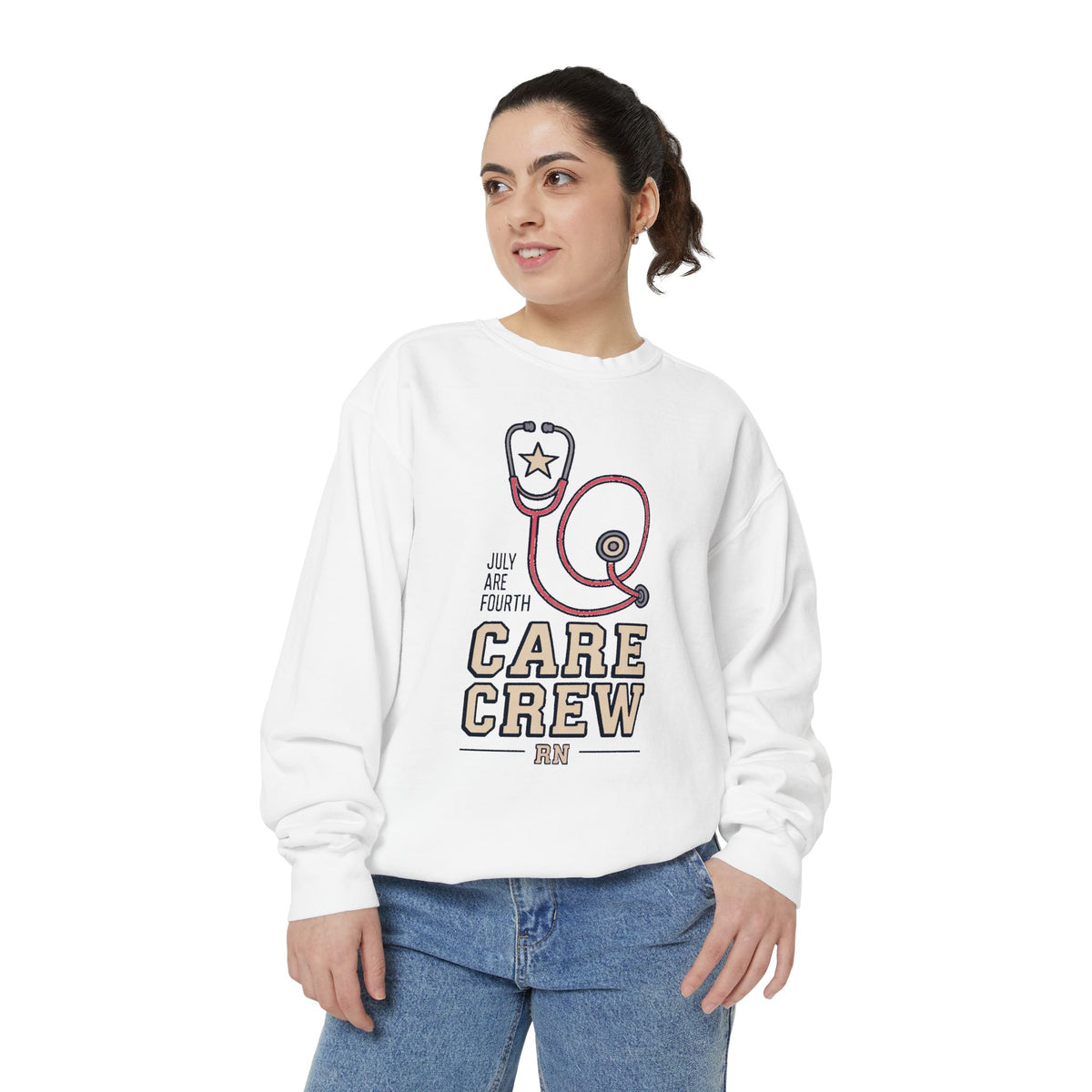 RN Sweatshirt, Fourth of July Nurse Gift, Care Crew Sweatshirt, Patriotic Nurse Shirt, July 4th Nursing Crew Tee, Nurse Appreciation Gift