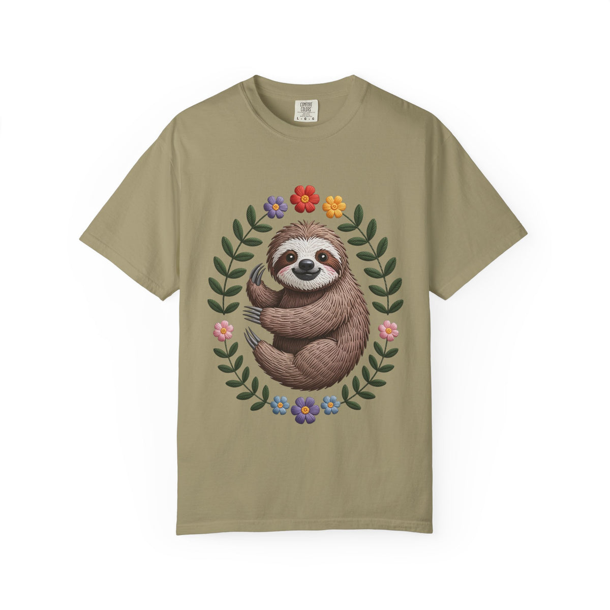 Floral Sloth T-Shirt
