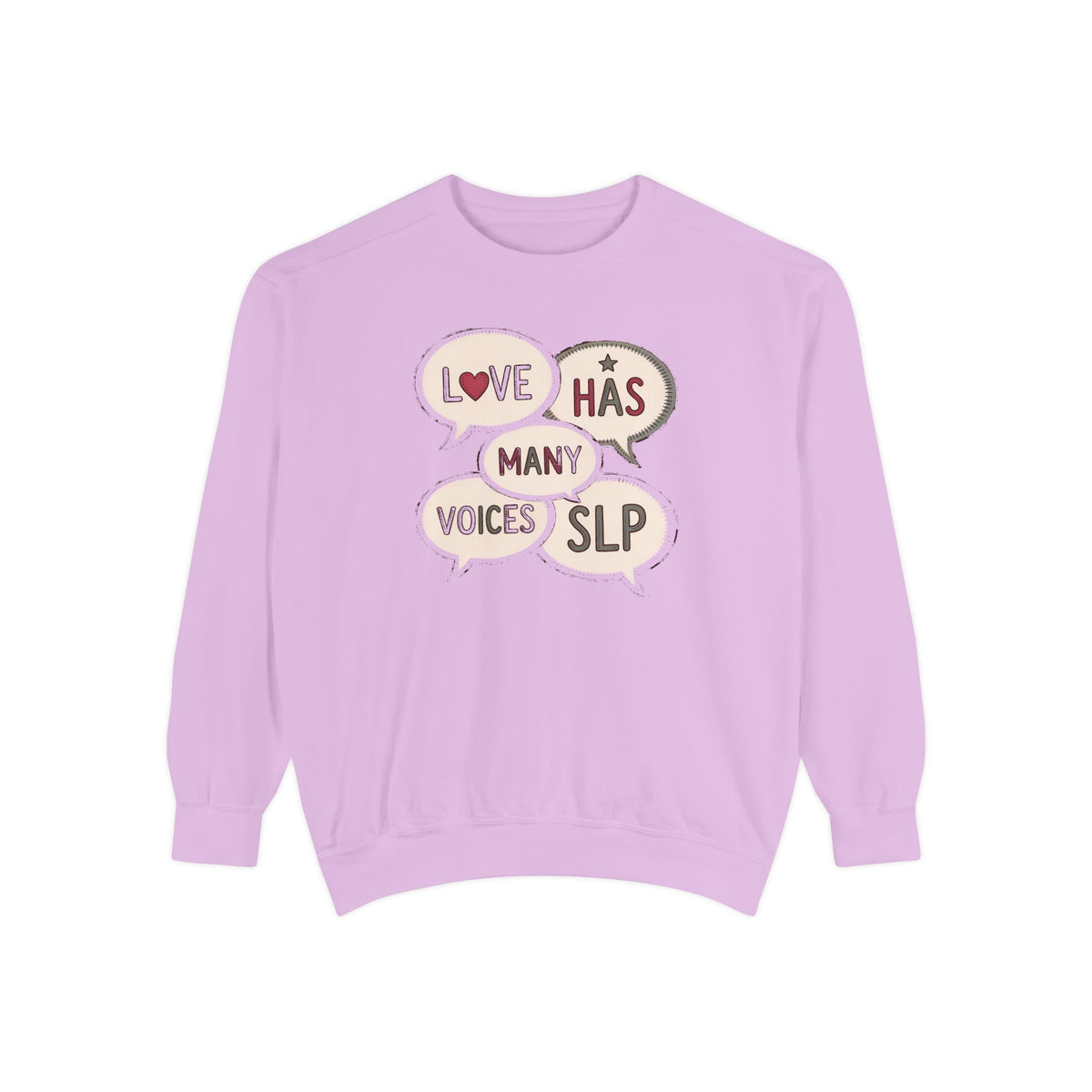 SLP Sweatshirt, Valentine's Day Gift For Speech Language Pathologist, Love Has Many Voices Crewneck, Speech Therapist Valentine Gift, SLP A…