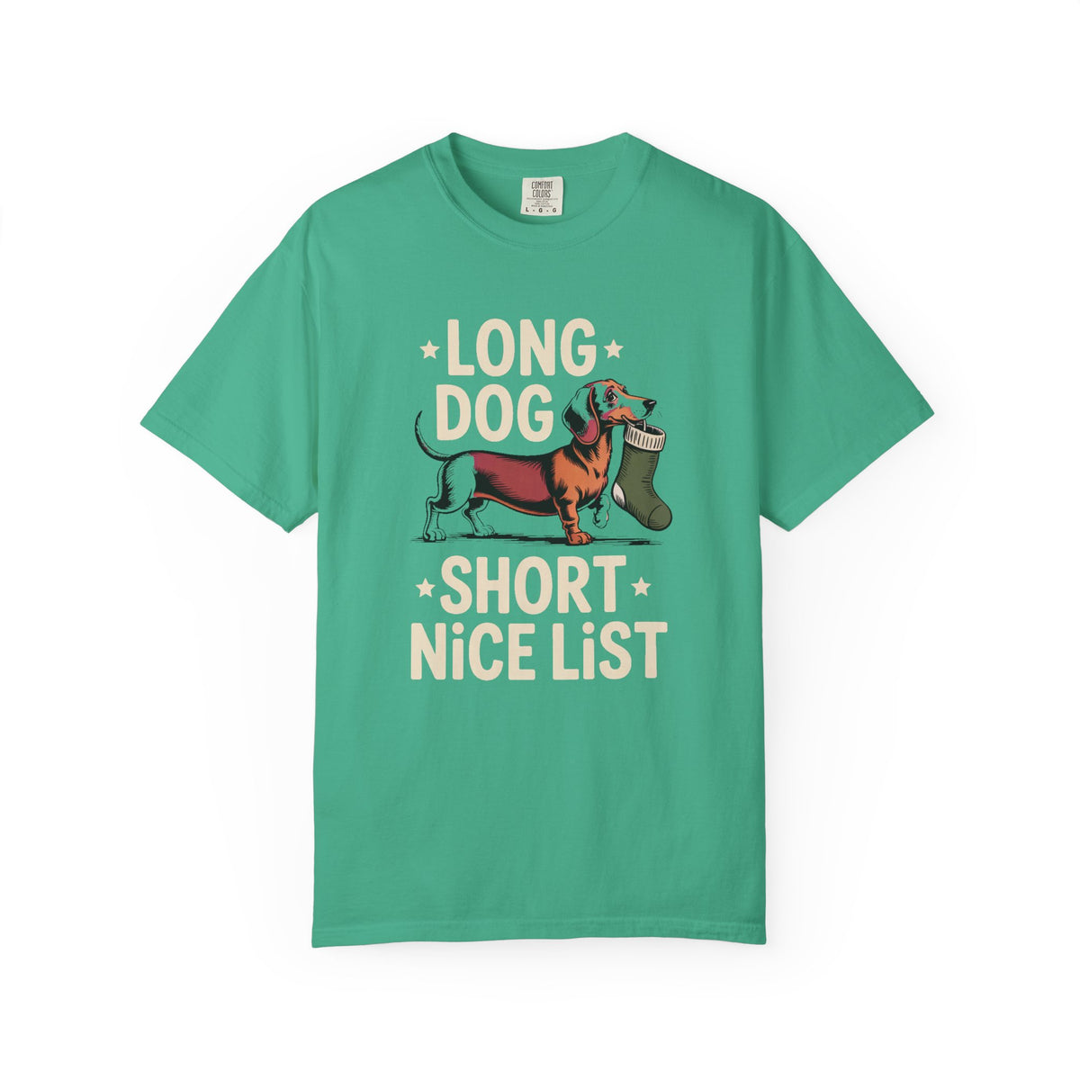 Dachshund Lover Christmas Shirt, Long Dog Short Nice List Tee, Funny Dachshund Christmas Gift, Wiener Dog Holiday Shirt, Dog Mom Christmas…