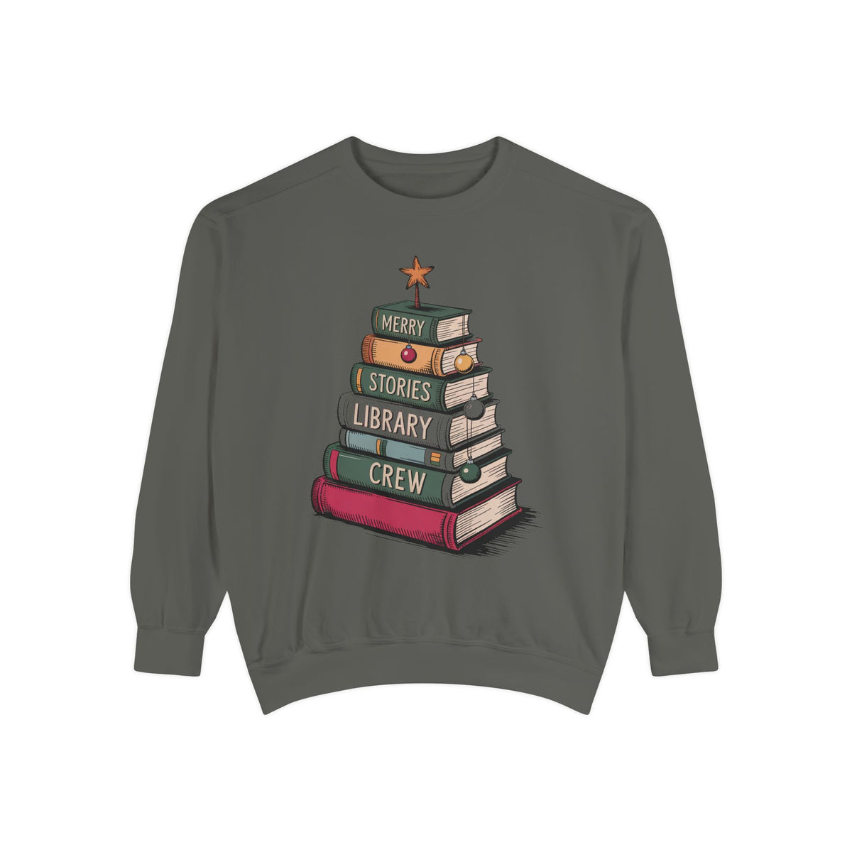 Librarian Christmas Sweatshirt, Library Crew Gift, Merry Stories Crewneck, Christmas Gift For Librarian, Book Lover Holiday Sweatshirt, Lib…