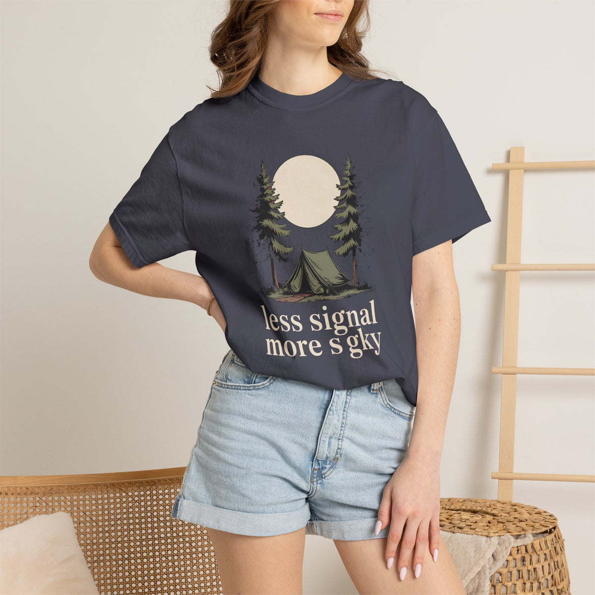 Camper Shirt, Less Signal More Sky Tee, Camping Gift, Hiking Hobby Shirt, Nature Lover Gift, Outdoor Adventure T-Shirt, Camper Gift For Him…