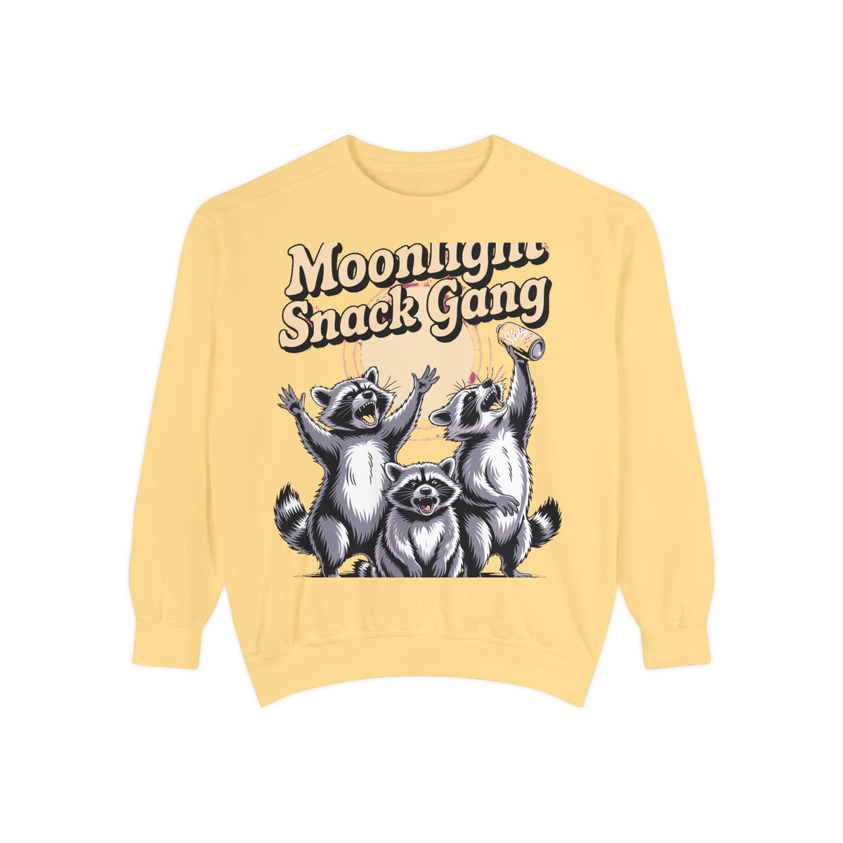 Retro Raccoon Sweatshirt, Moonlight Snack Gang Crewneck, Vintage 90s Raccoon Graphic Pullover, Funny Trash Panda Gift