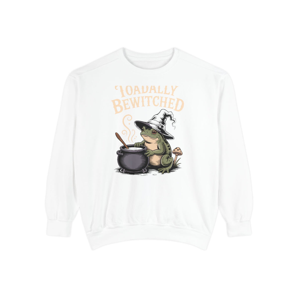 Toadally Bewitched Sweatshirt, Funny Witch Toad Halloween Crewneck, Vintage Storybook Frog Witch Gift, Spooky Season Sweatshirt