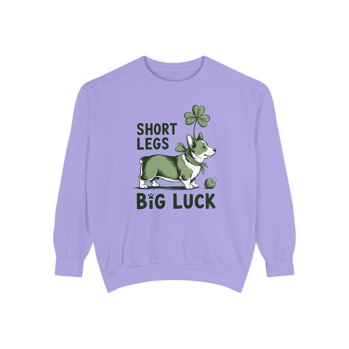 Corgi Owner Sweatshirt, St Patrick's Day Gift For Corgi Mom, Short Legs Big Luck Crewneck, Funny Corgi Lover Tee, Lucky Dog Owner Sweatshirt