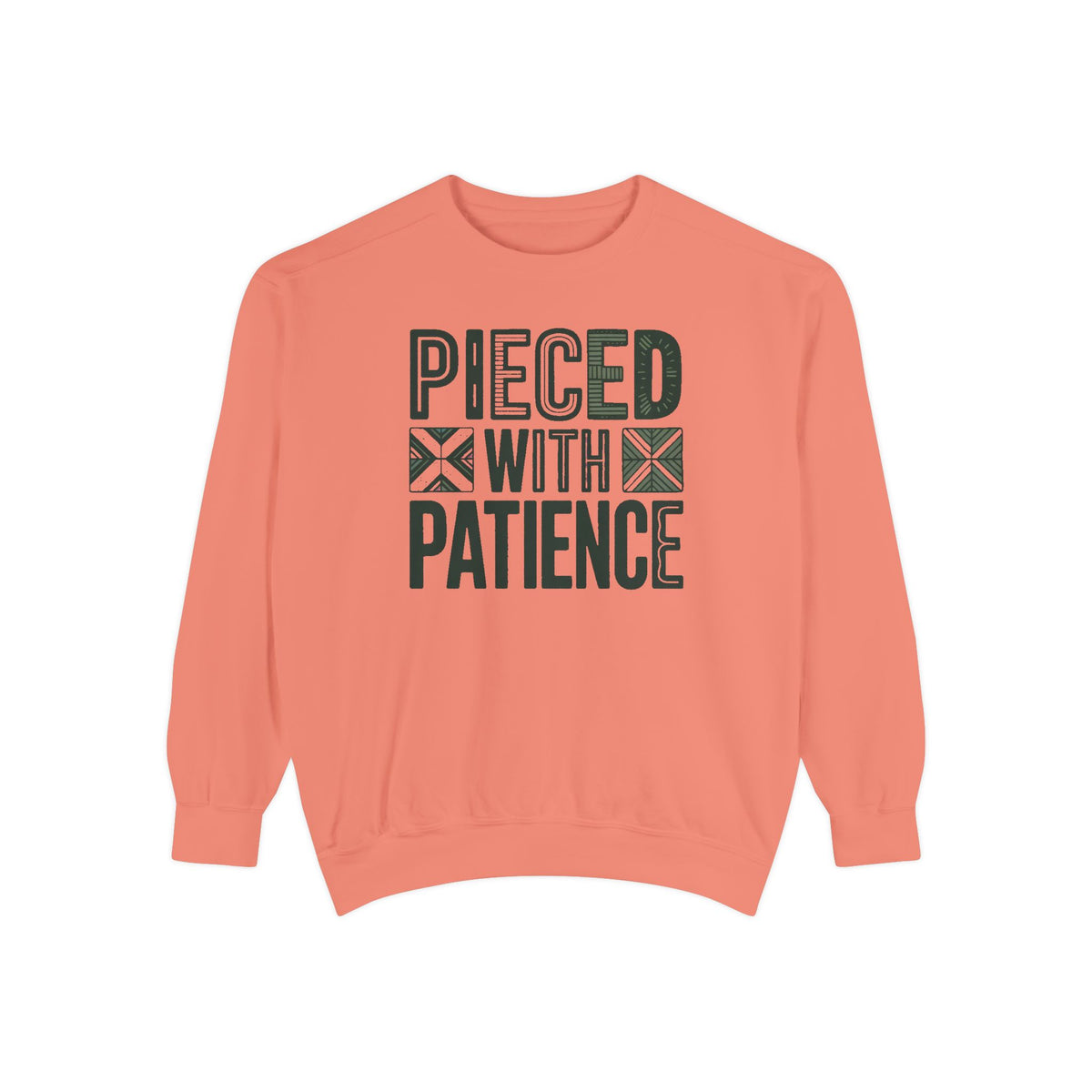 Quilting Sweatshirt, Pieced With Patience Crewneck, Gift For Quilter, Quilting Hobby Sweatshirt, Patchwork Lover Gift, Quilt Block Crewneck