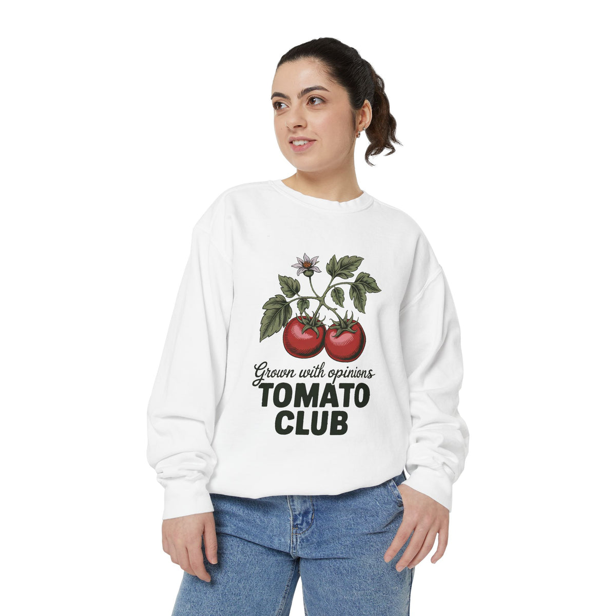 Gardener Sweatshirt, Tomato Club Gift For Gardener, Grown With Opinions Funny Garden Crewneck, Vegetable Gardening Hobby Gift