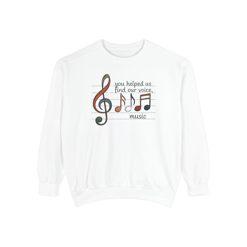 Music Teacher Sweatshirt, You Helped Us Find Our Voice, Teacher Appreciation Gift, Choir Teacher Crewneck, Band Director Gift, Music Teache…