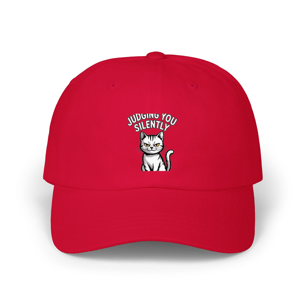 Judging You Silently Cat Dad Hat, Funny Cat Lover Cap, Sarcastic Cat Face Embroidered Hat, Cute Unimpressed Cat Baseball Cap Gift