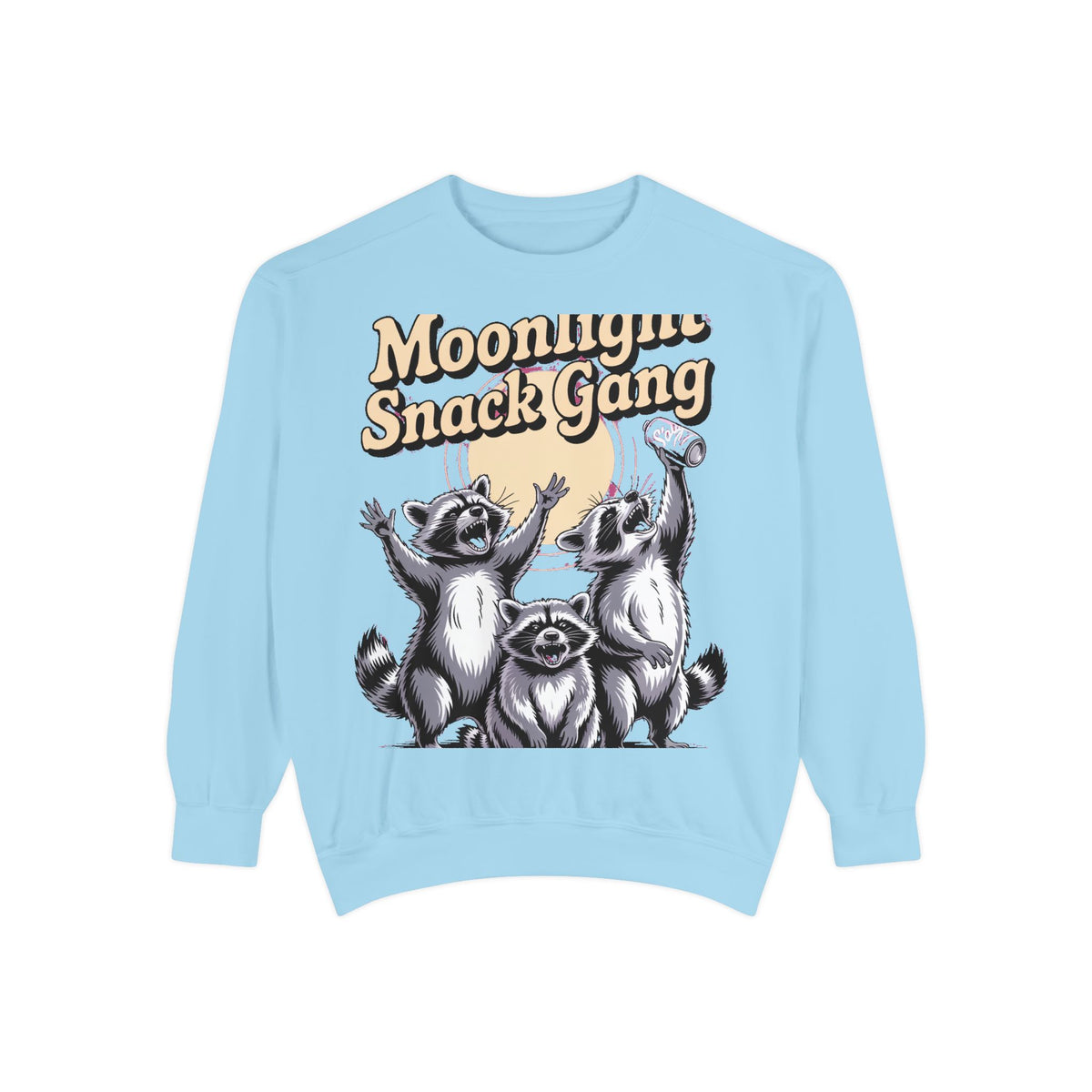 Retro Raccoon Sweatshirt, Moonlight Snack Gang Crewneck, Vintage 90s Raccoon Graphic Pullover, Funny Trash Panda Gift