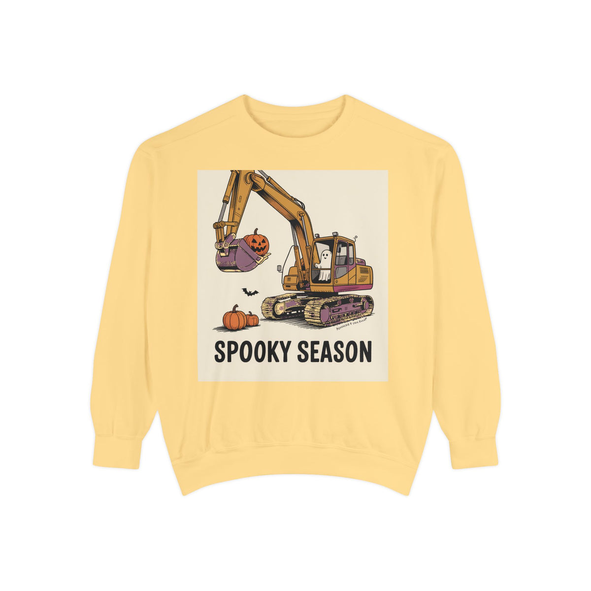 Digging The Spooky Season Excavator Sweatshirt, Funny Halloween Crewneck, Construction Ghost Pumpkin Shirt, Halloween Gift for Him
