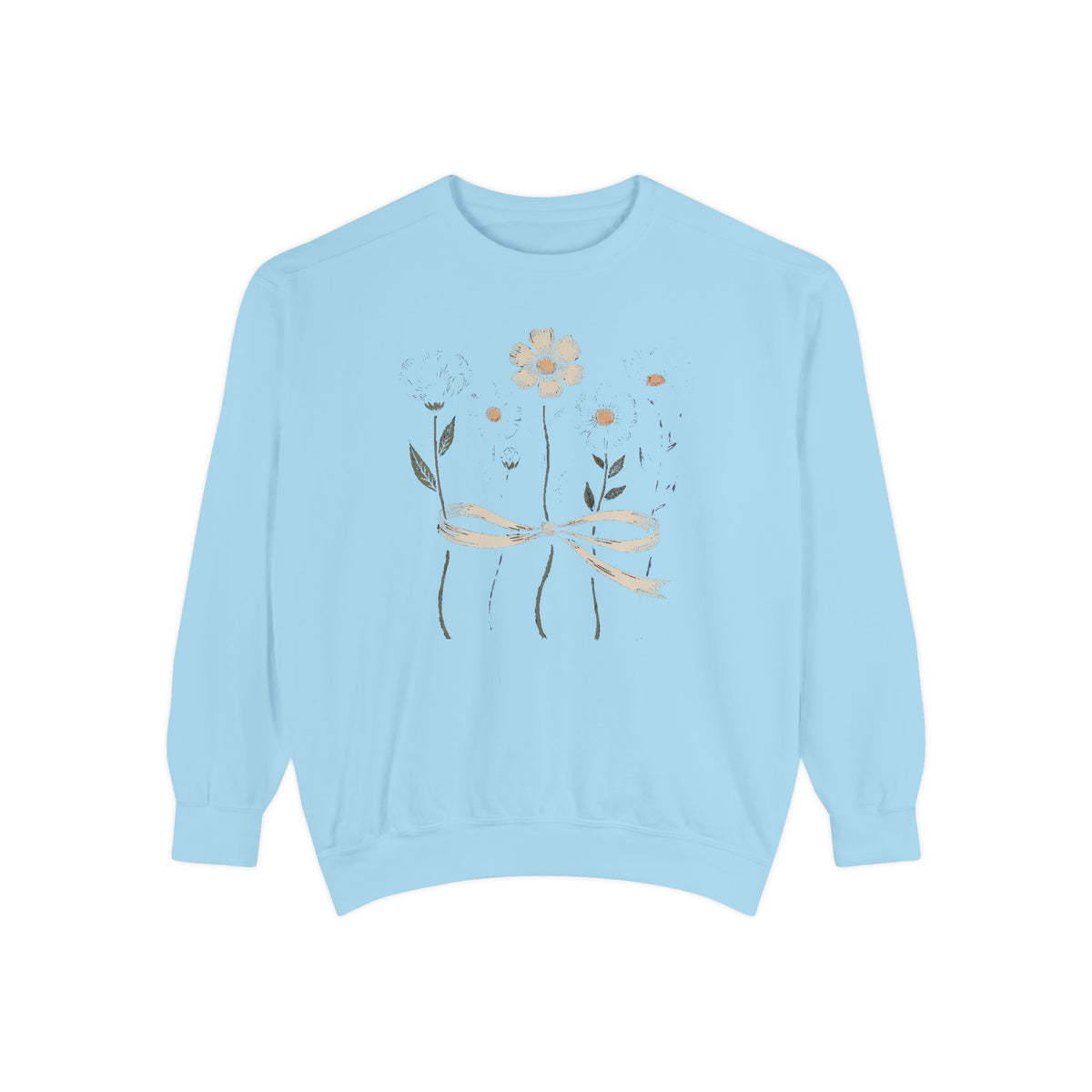 Flower Lover Sweatshirt, Fourth of July Gift, Patriotic Wildflower Crewneck, 4th of July Gift For Flower Lover, Americana Floral Sweatshirt