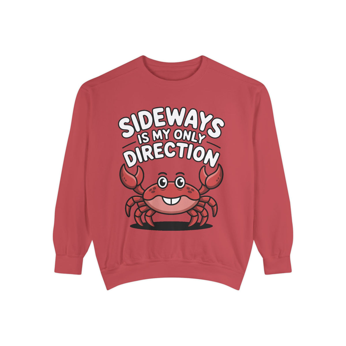 Funny Crab Sweatshirt, Sideways Is My Only Direction Crewneck, Cute Crab Lover Gift, Embroidered Patch Style Beach Sweatshirt